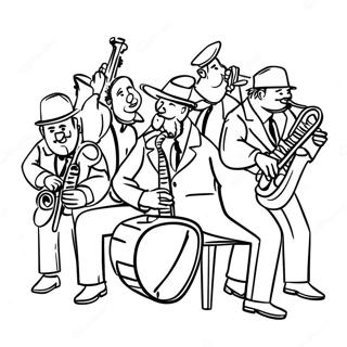 Página Para Colorear De La Animada Banda De Jazz De Luisiana Páginas Para Colorear