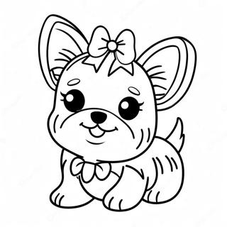Lindo Yorkie Con Un Lazo Pagina Para Colorear 109802-46506