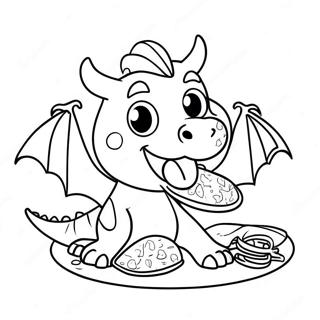 Pagina Para Colorear De Un Dragon Divertido Comiendo Tacos 109852-46538