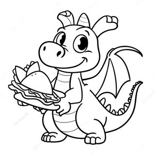 Los Dragones Aman Los Tacos Páginas para colorear