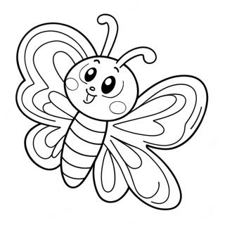 Pagina Para Colorear De Mariposa De Dibujos Animados Linda 1103 1345