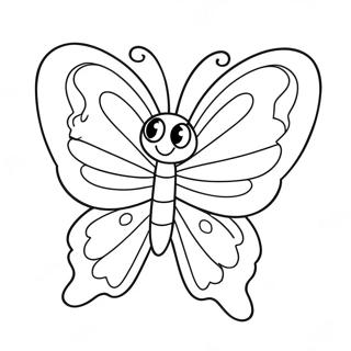 Pagina Para Colorear De Mariposa De Dibujos Animados Linda 1103 1347