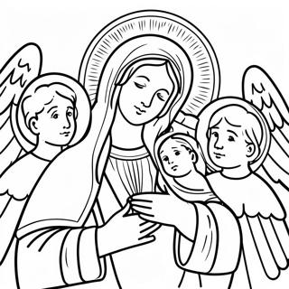 Pagina Para Colorear De La Virgen Maria Rodeada De Angeles 110423-46986