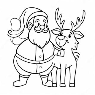 Pagina Para Colorear De Santa Alegre Con Renos 110807-47292