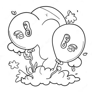 Pagina Para Colorear Del Numero 3 Elegante Con Globos 111012-47472