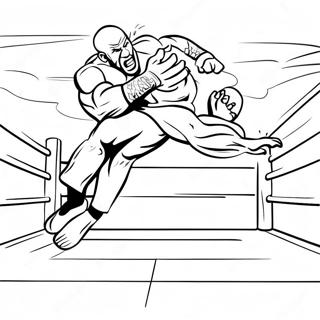 Pagina Para Colorear De Luchador De Wwe Saltando Sobre Oponente 111139-47562