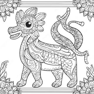 Pagina Para Colorear De Diseno Intrincado De Alebrijes 111167 47589