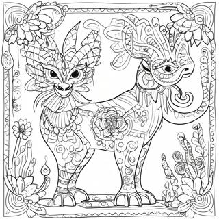 Pagina Para Colorear De Diseno Intrincado De Alebrijes 111167 47590