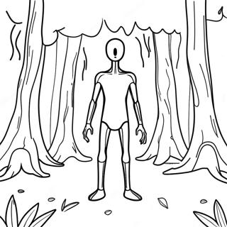 Pagina Para Colorear De Enderman Espeluznante En El Bosque 111269-47662