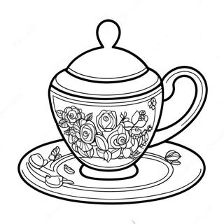 Taza De Té Páginas Para Colorear