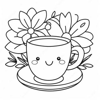 Pagina Para Colorear De Taza De Te Linda Con Flores 111449-47802