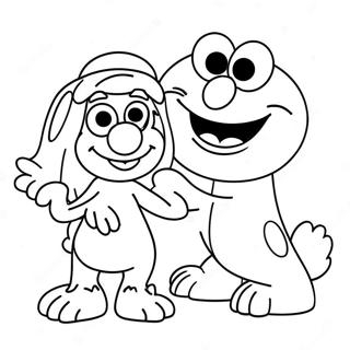 Elmo Y Abby Páginas Para Colorear