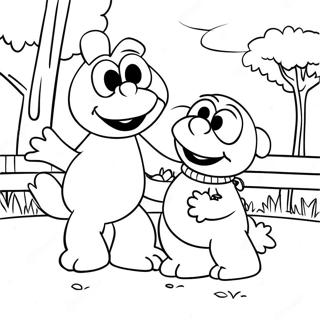 Pagina Para Colorear De Elmo Y Abby Jugando En El Parque 111526-47862