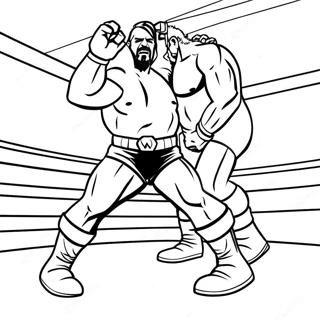 Pagina Para Colorear De Un Intenso Combate De Wwe 111681-47985