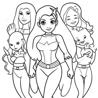 Pagina Para Colorear De Starfire Con Amigos 112145 48354