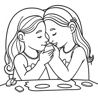 Pagina Para Colorear De Hermanas Dulces Compartiendo Un Secreto 112347-48516