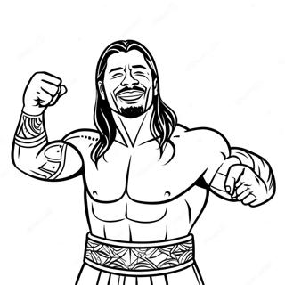 Pagina Para Colorear De Roman Reigns Celebrando La Victoria 112474-48616