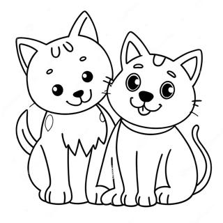 Perro Y Gato Páginas Para Colorear