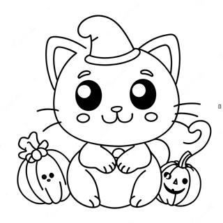 Gatito De Halloween Páginas Para Colorear