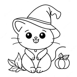 Pagina Para Colorear De Gatito De Bruja Adorable 112729 48809