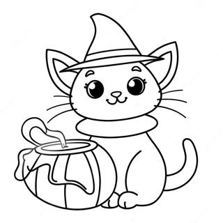 Pagina Para Colorear De Gatito De Bruja Adorable 112729 48810