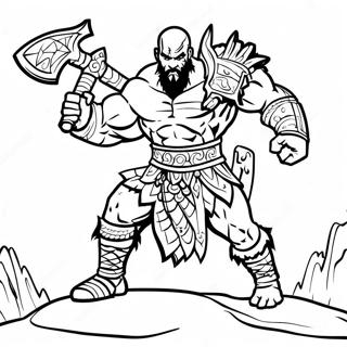 Pagina Para Colorear De Escena Epica De Batalla De Dios De La Guerra 112781 48852