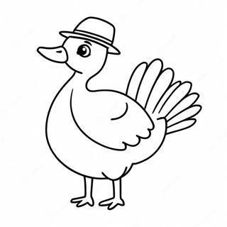 Pagina Para Colorear De Un Ganso Divertido Con Un Sombrero 113013 49148