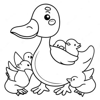 Pagina Para Colorear De Un Ganso Con Patitos 113015 49154