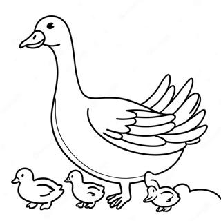Pagina Para Colorear De Un Ganso Con Patitos 113015 49155