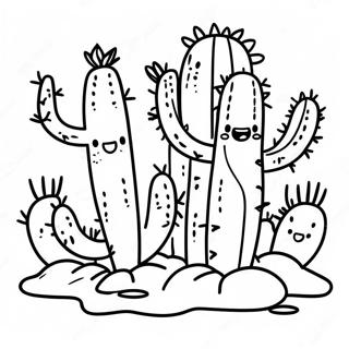 Pagina Para Colorear De Cactus Lindo En El Desierto 113140-49242