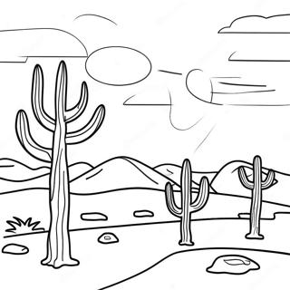 Desierto Simple Páginas para colorear