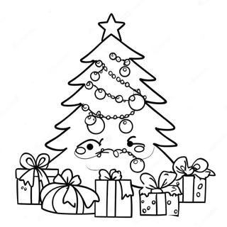 Pagina Para Colorear De Arbol De Navidad Alegre 113297 49369