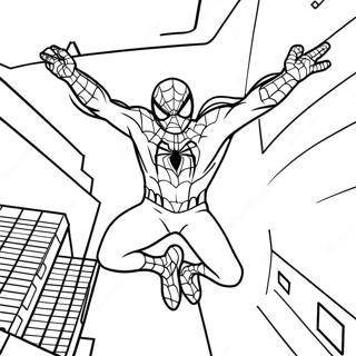 Escena De Accion De Spiderman Entre Nosotros Pagina Para Colorear 113450 49486