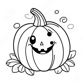 Pagina Para Colorear De Calabaza Sonriente Y Linda 113501-49523