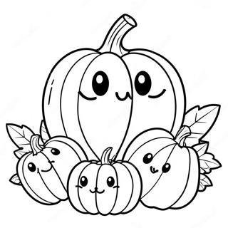 Pagina Para Colorear De Calabaza De Cosecha Feliz 113503-49529