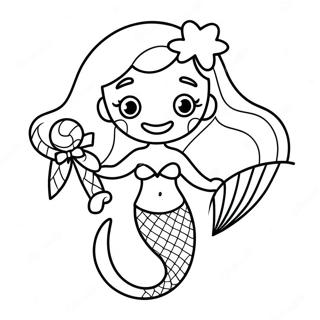 Sirena Festiva Con Bastones De Caramelo Para Colorear 113602 49604