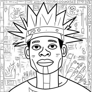 Pagina Para Colorear De Figura Coronada De Basquiat 113681 49665