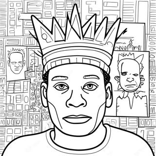 Pagina Para Colorear De Figura Coronada De Basquiat 113681 49667