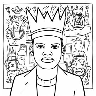 Pagina Para Colorear De Figura Coronada De Basquiat 113681 49668