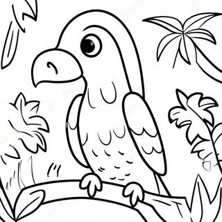 Pagina Para Colorear De Un Loro Jamaicano En La Jungla Tropical 114273 50129