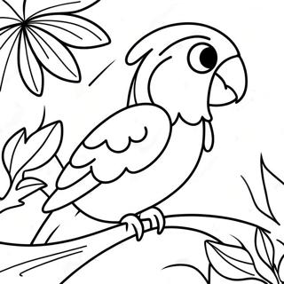 Pagina Para Colorear De Un Loro Jamaicano En La Jungla Tropical 114273 50132