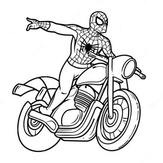 Motocicleta De Spiderman Páginas Para Colorear