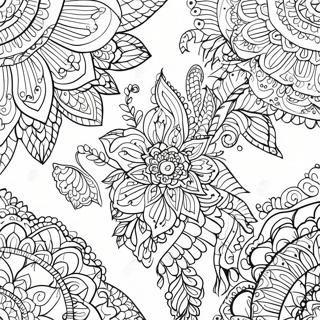 Pagina Para Colorear Con Tatuaje Floral De Henna 114582-50370