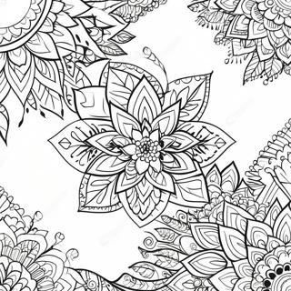 Pagina Para Colorear Con Tatuaje Floral De Henna 114582-50371