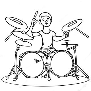 Pagina Para Colorear De Baterista En Accion De Banda De Rock 114814-50548