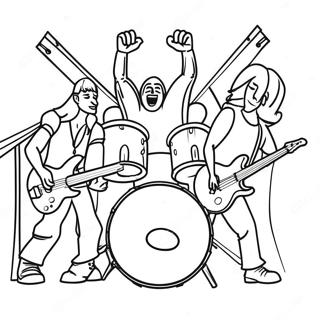 Pagina Para Colorear De Banda De Rock En El Escenario 114815-50550