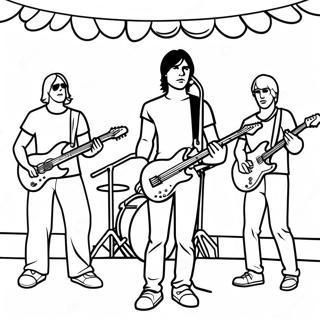 Pagina Para Colorear De Banda De Rock En El Escenario 114815-50552