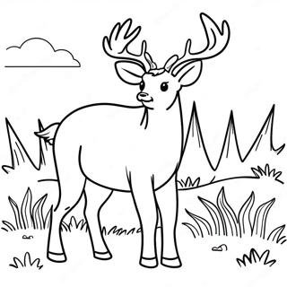 Pagina Para Colorear De Un Ciervo Jugueton Pastando 115098 50770