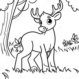 Pagina Para Colorear De Un Ciervo Jugueton Pastando 115098 50771