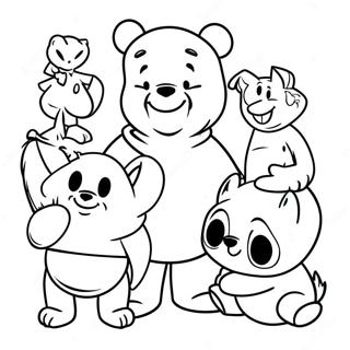 Winnie The Pooh Y Amigos Pagina Para Colorear 11527-427